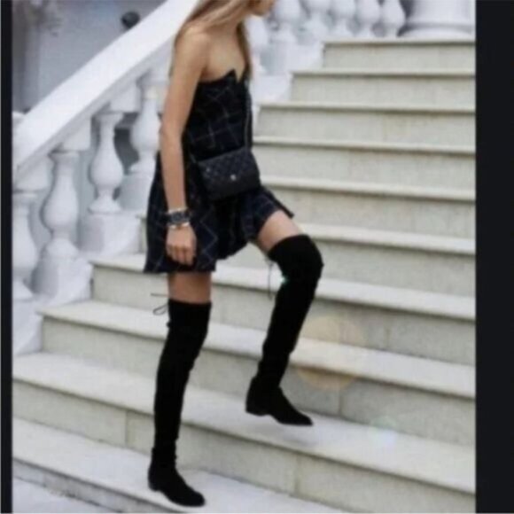 Stuart Weitzman Women's Lowland Over the Knee Black Suede Boots 6.5 - Picture 10 of 11